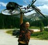Raising my bike above my head at 10,000 feet
