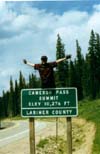 Cameron Pass, highest point, 10,276'